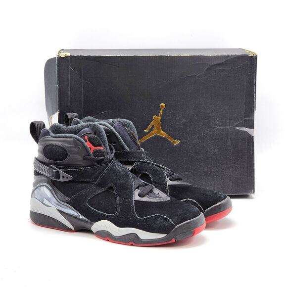 Nike Air Jordan 8 Retro Bred 305368-022 Sneakers Black US 6.5Y EU 39 - Preowned - Picture 1 of 9